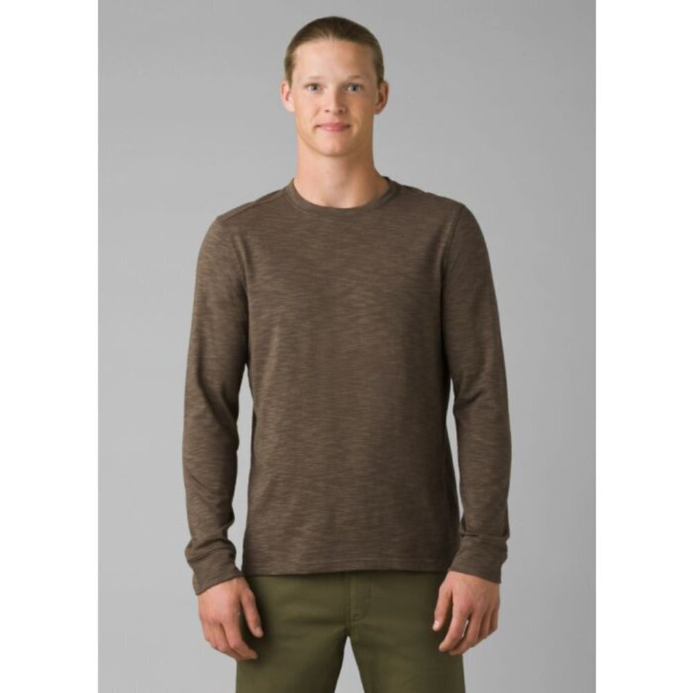 Prana Ronnie Crew II “Oak Barrel Heather” Extra Large Long Sleeve Base Layer Tee